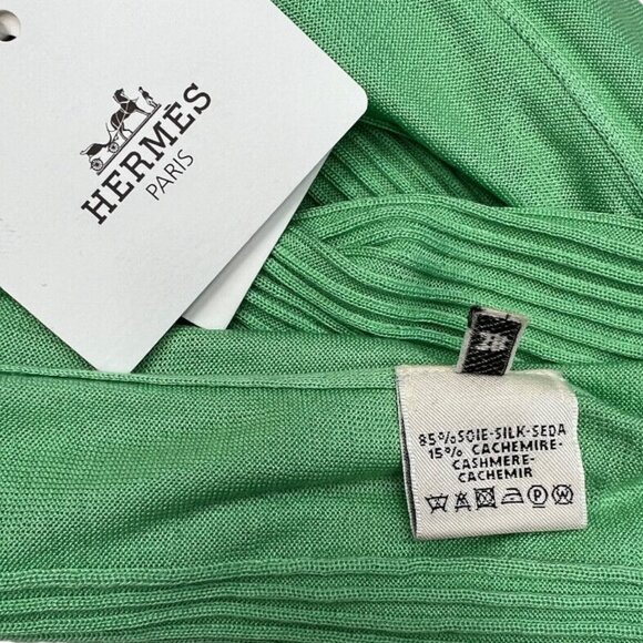 Hermes NWT Silk & Cashmere Women's Turtleneck Sweater Size EU 38 Color Absinthe - Picture 3 of 13